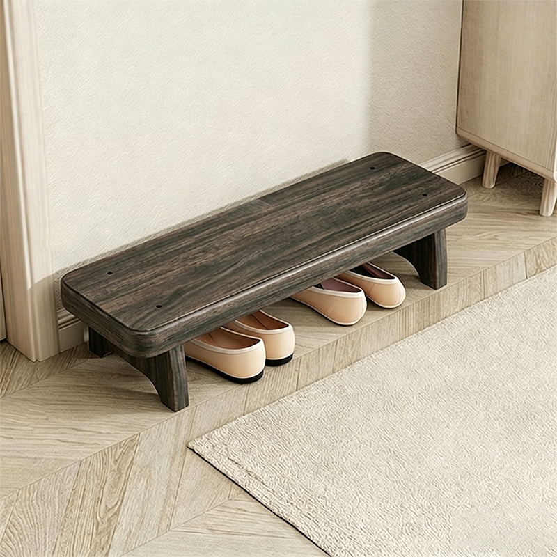 Panca Lunga Rettangolare in Legno Massello Vintage Tradizionale per Soggiorno