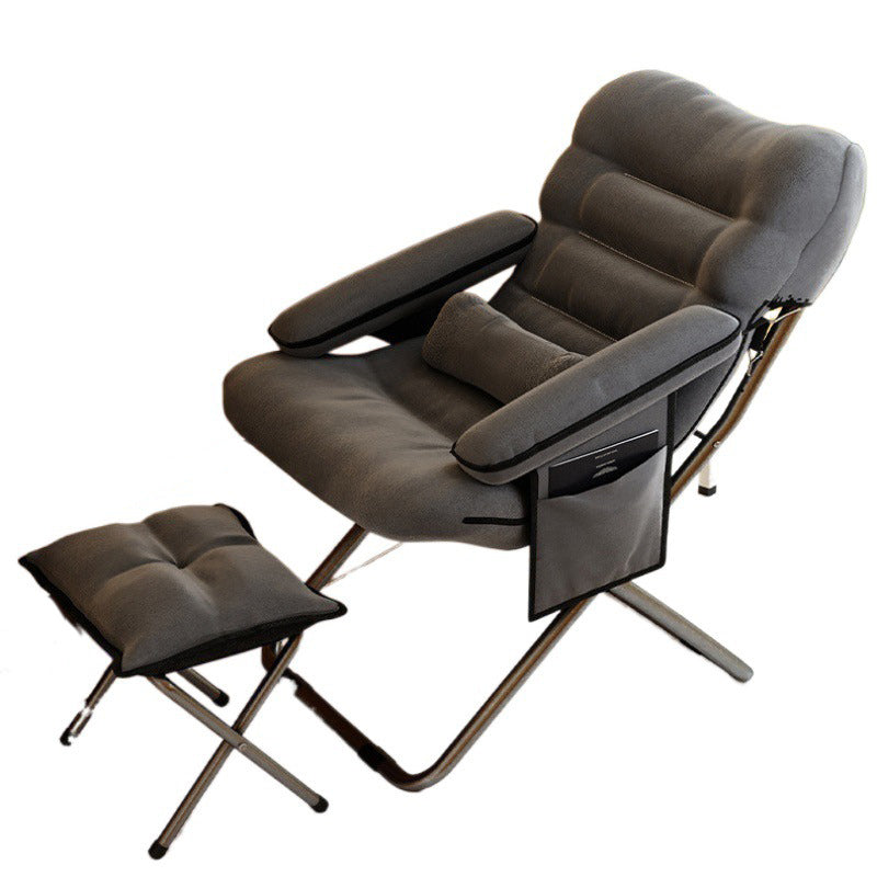 Poltrona Recliner Pieghevole Curva Rettangolare Rivestita in Ferro Scandinavo Contemporaneo per Soggiorno