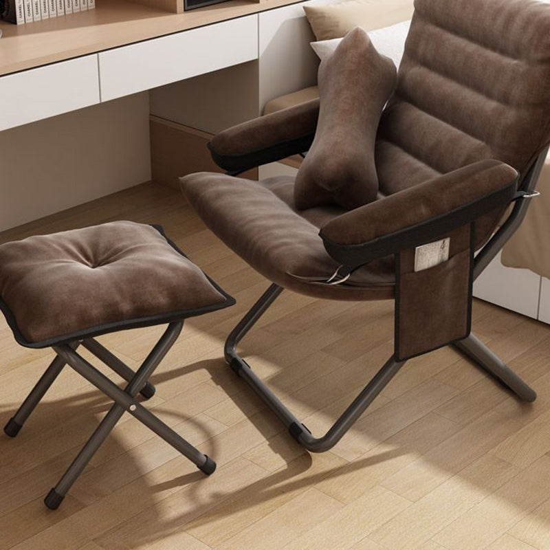 Poltrona Recliner Pieghevole Curva Rettangolare Rivestita in Ferro Scandinavo Contemporaneo per Soggiorno