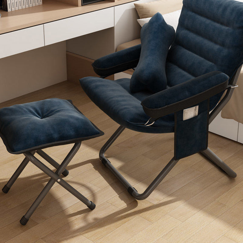 Poltrona Recliner Pieghevole Curva Rettangolare Rivestita in Ferro Scandinavo Contemporaneo per Soggiorno