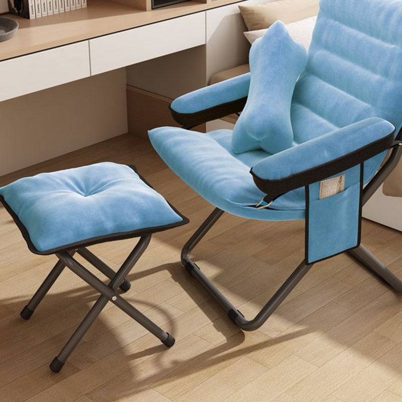 Poltrona Recliner Pieghevole Curva Rettangolare Rivestita in Ferro Scandinavo Contemporaneo per Soggiorno