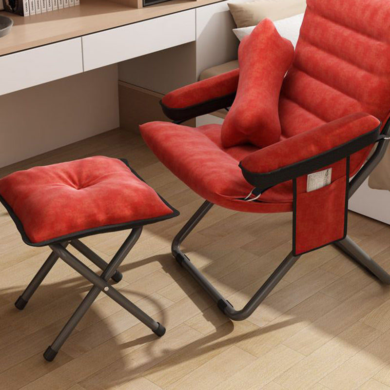 Poltrona Recliner Pieghevole Curva Rettangolare Rivestita in Ferro Scandinavo Contemporaneo per Soggiorno