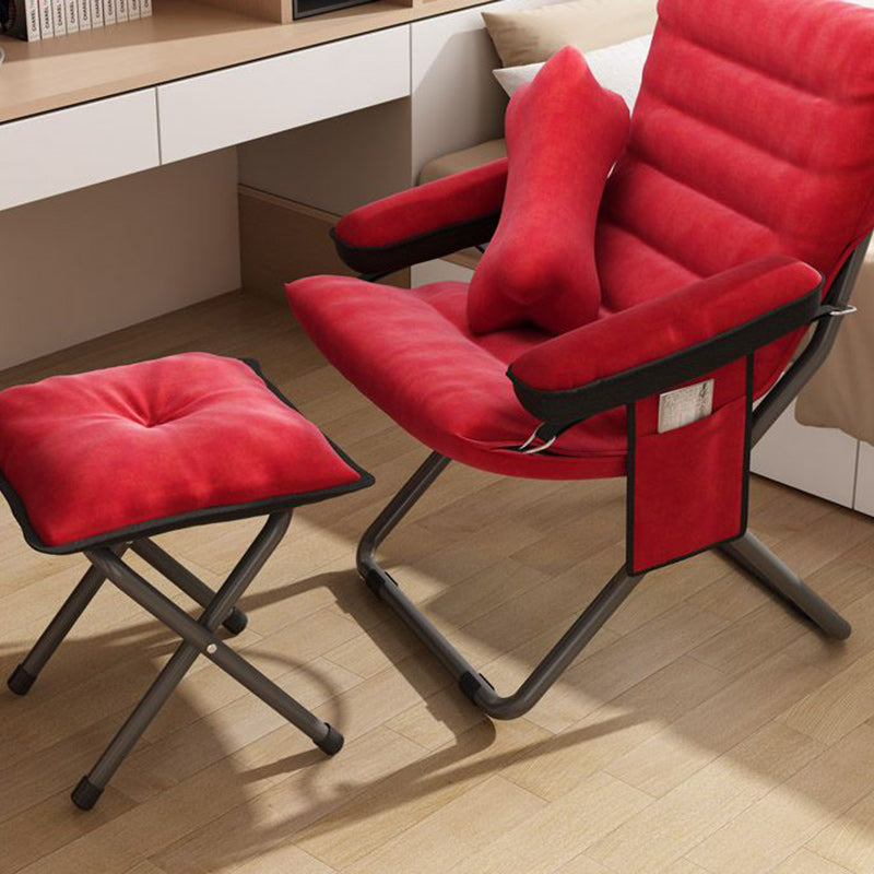 Poltrona Recliner Pieghevole Curva Rettangolare Rivestita in Ferro Scandinavo Contemporaneo per Soggiorno