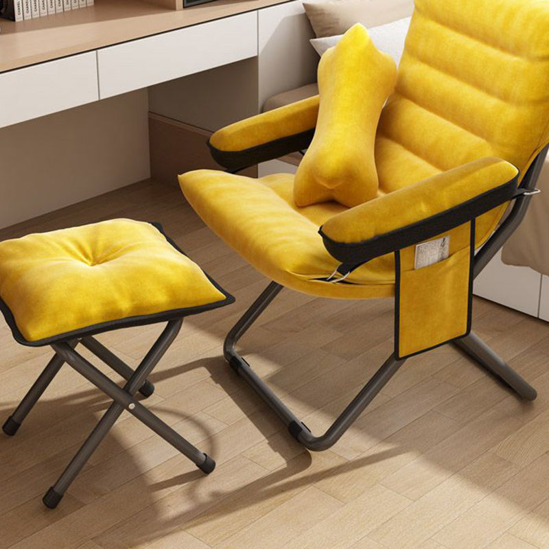 Poltrona Recliner Pieghevole Curva Rettangolare Rivestita in Ferro Scandinavo Contemporaneo per Soggiorno