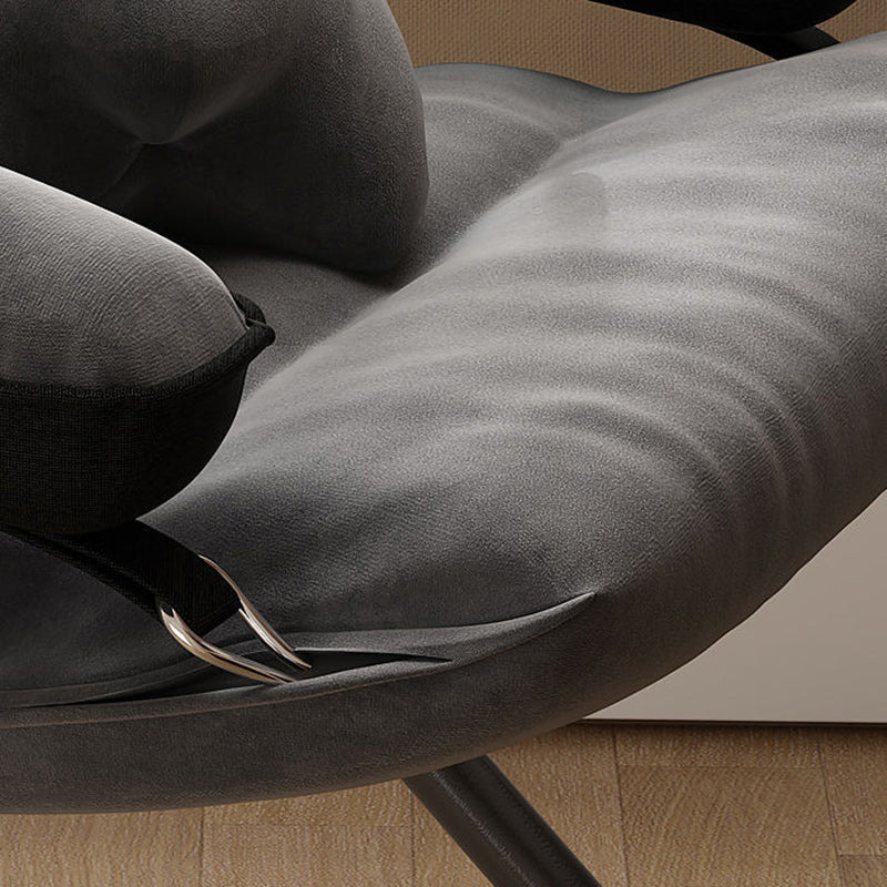 Poltrona Recliner Pieghevole Curva Rettangolare Rivestita in Ferro Scandinavo Contemporaneo per Soggiorno