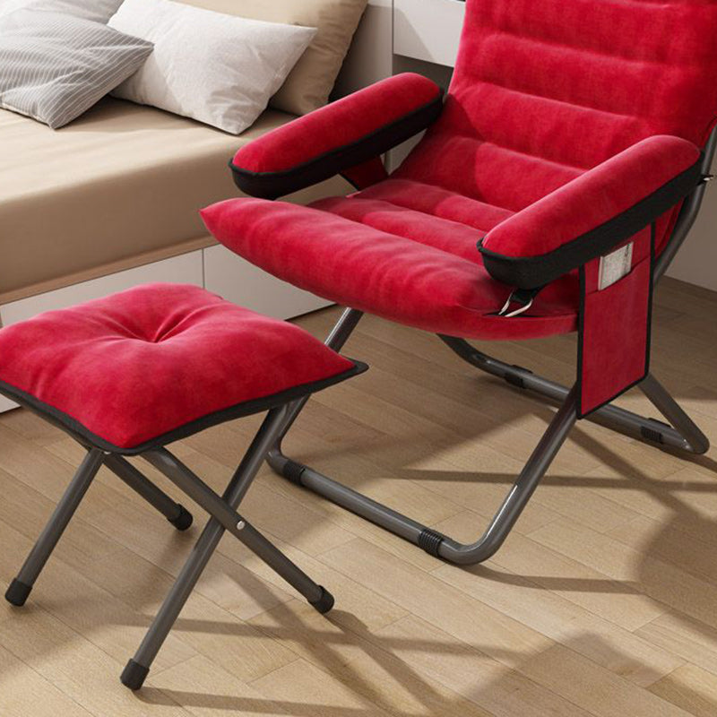 Poltrona Recliner Pieghevole Curva Rettangolare Rivestita in Ferro Scandinavo Contemporaneo per Soggiorno