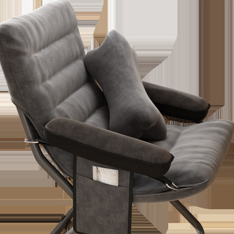 Poltrona Recliner Pieghevole Curva Rettangolare Rivestita in Ferro Scandinavo Contemporaneo per Soggiorno