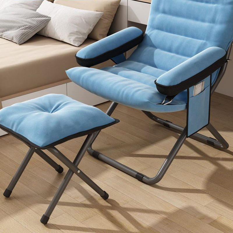 Poltrona Recliner Pieghevole Curva Rettangolare Rivestita in Ferro Scandinavo Contemporaneo per Soggiorno