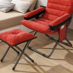 Poltrona Recliner Pieghevole Curva Rettangolare Rivestita in Ferro Scandinavo Contemporaneo per Soggiorno