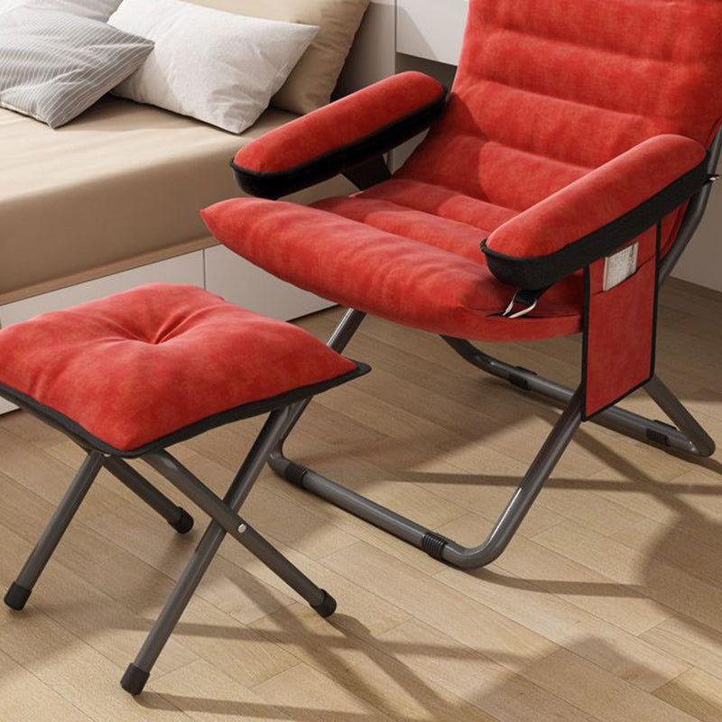 Poltrona Recliner Pieghevole Curva Rettangolare Rivestita in Ferro Scandinavo Contemporaneo per Soggiorno