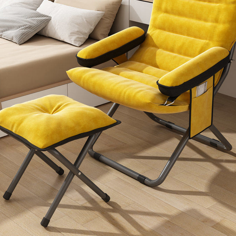 Poltrona Recliner Pieghevole Curva Rettangolare Rivestita in Ferro Scandinavo Contemporaneo per Soggiorno