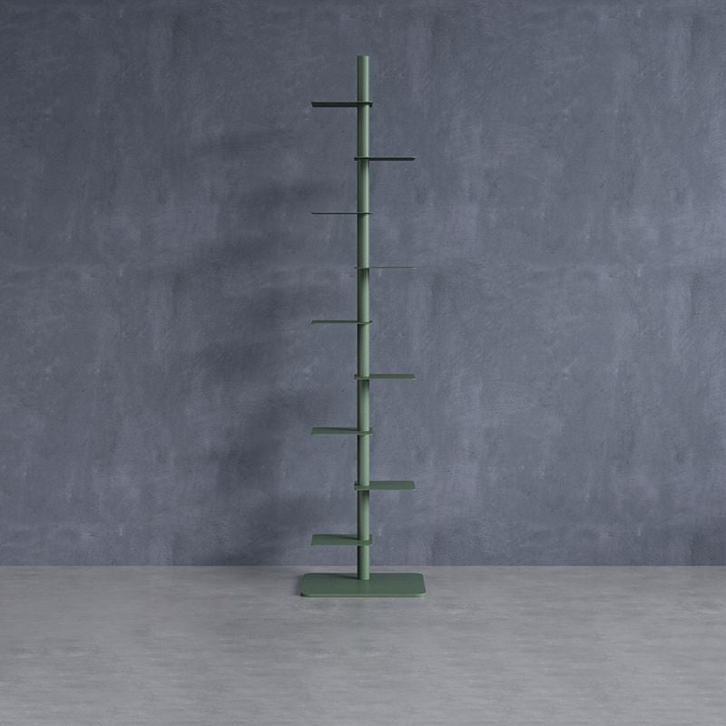 Moderna Libreria Invisibile in Acciaio al Carbonio a Spirale con 9 Ripiani, Scaffale da Esposizione per Angolo, Rack di Stoccaggio per Ufficio Casa