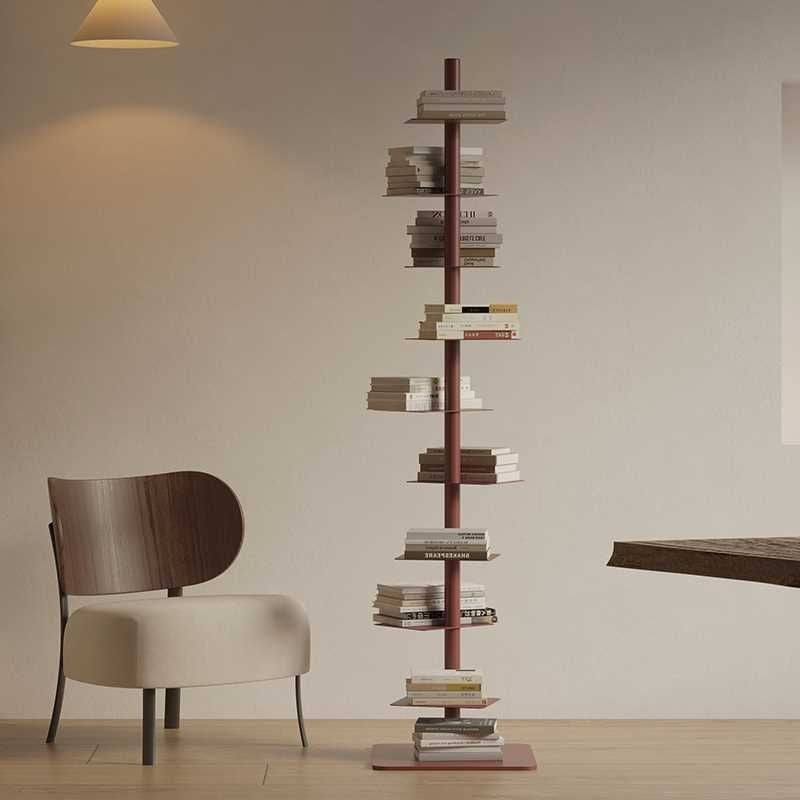 Moderna Libreria Invisibile in Acciaio al Carbonio a Spirale con 9 Ripiani, Scaffale da Esposizione per Angolo, Rack di Stoccaggio per Ufficio Casa