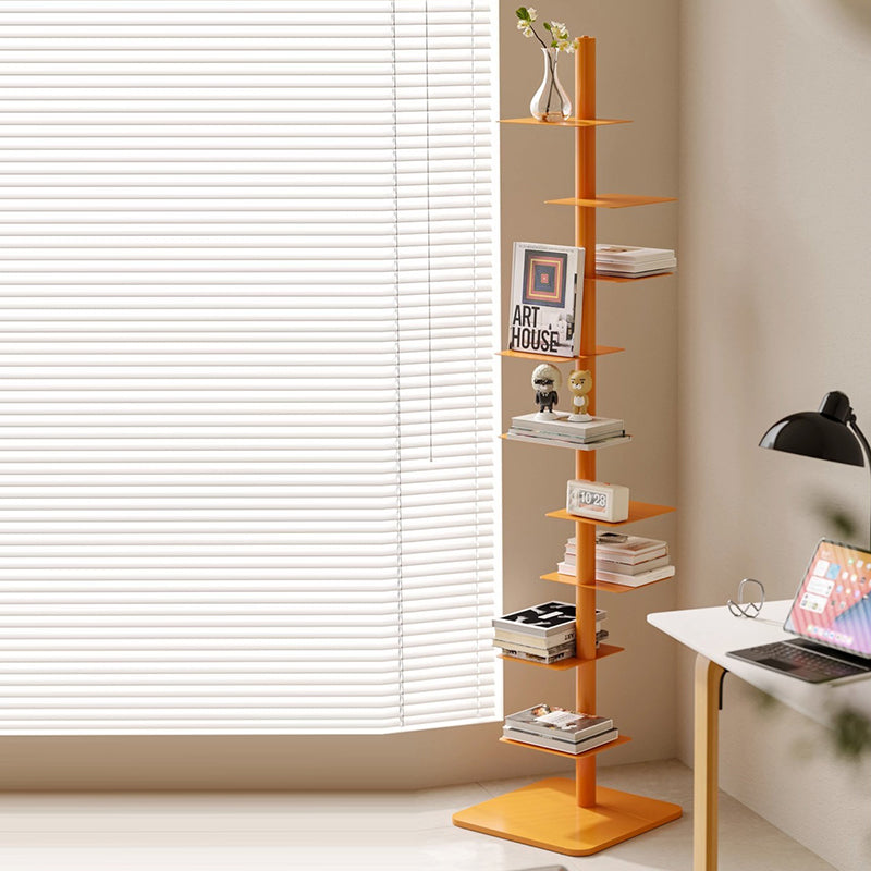 Moderna Libreria Invisibile in Acciaio al Carbonio a Spirale con 9 Ripiani, Scaffale da Esposizione per Angolo, Rack di Stoccaggio per Ufficio Casa