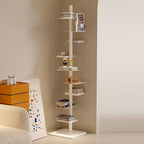 Moderna Libreria Invisibile in Acciaio al Carbonio a Spirale con 9 Ripiani, Scaffale da Esposizione per Angolo, Rack di Stoccaggio per Ufficio Casa