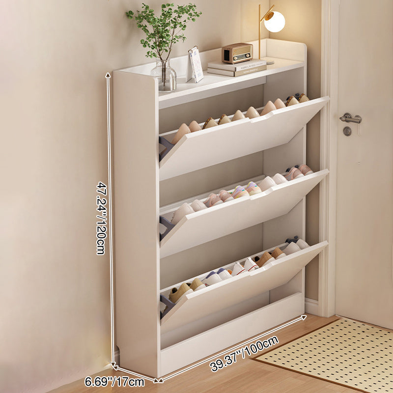 Moderno Minimalista Ultra-Sottile Armadietto Rettangolare Eco-Friendly in Legno Ingegnerizzato per Scarpe 2/3-Cabinet per Ingressi