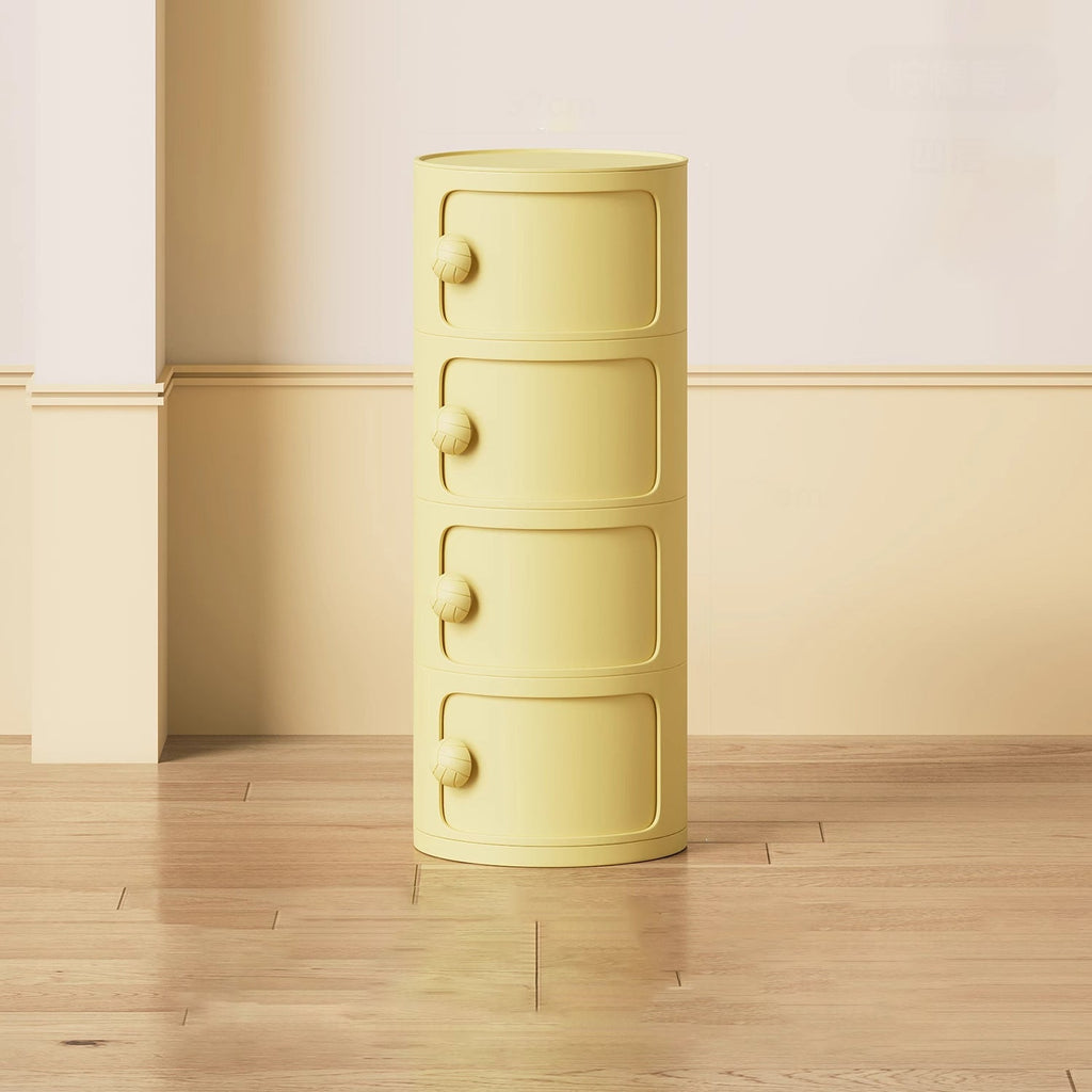 Comò Moderno Minimalista Dopamina Staccabile Rotondo in Plastica 1/2/3/4-Cassetti per Camera da Letto