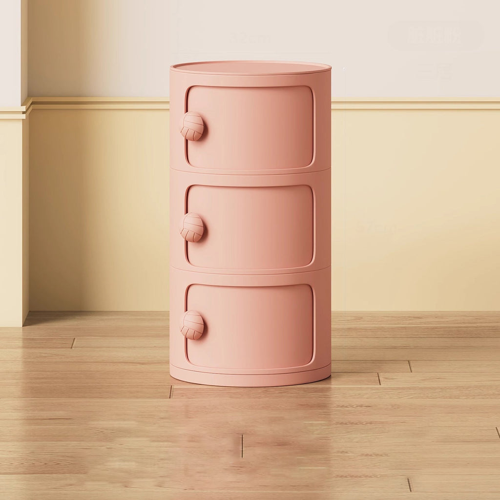 Comò Moderno Minimalista Dopamina Staccabile Rotondo in Plastica 1/2/3/4-Cassetti per Camera da Letto