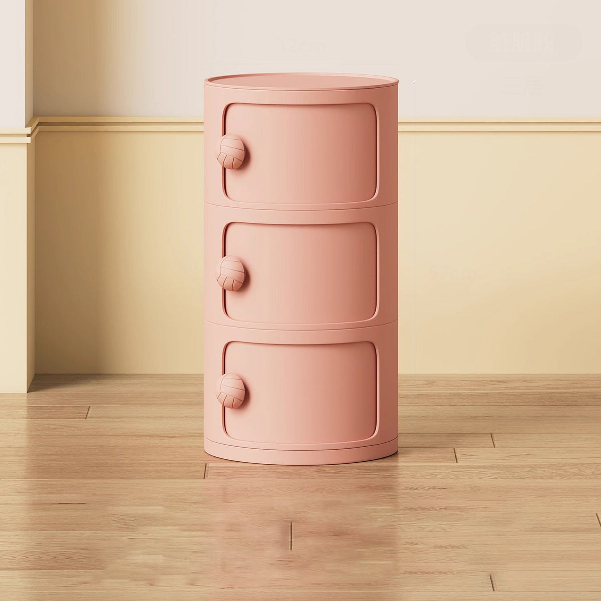 Comò Moderno Minimalista Dopamina Staccabile Rotondo in Plastica 1/2/3/4-Cassetti per Camera da Letto