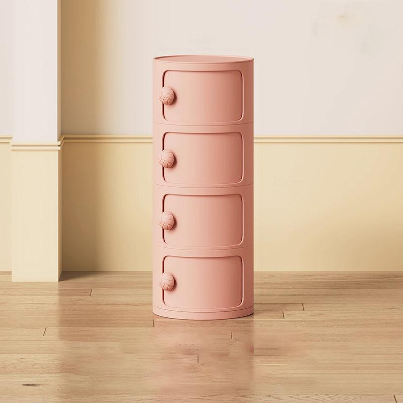 Comò Moderno Minimalista Dopamina Staccabile Rotondo in Plastica 1/2/3/4-Cassetti per Camera da Letto
