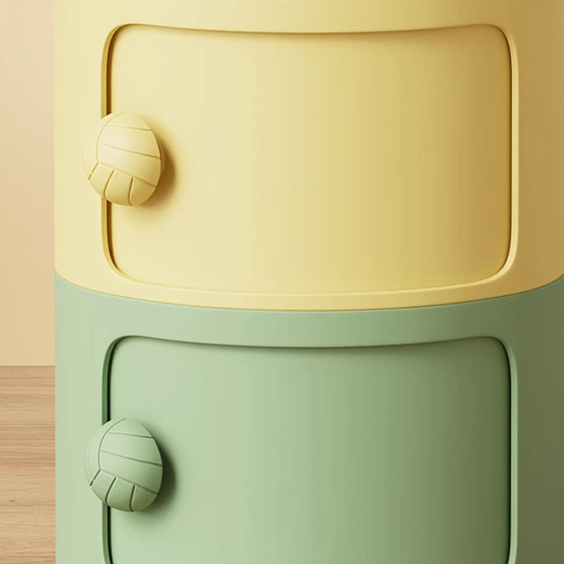 Comò Moderno Minimalista Dopamina Staccabile Rotondo in Plastica 1/2/3/4-Cassetti per Camera da Letto