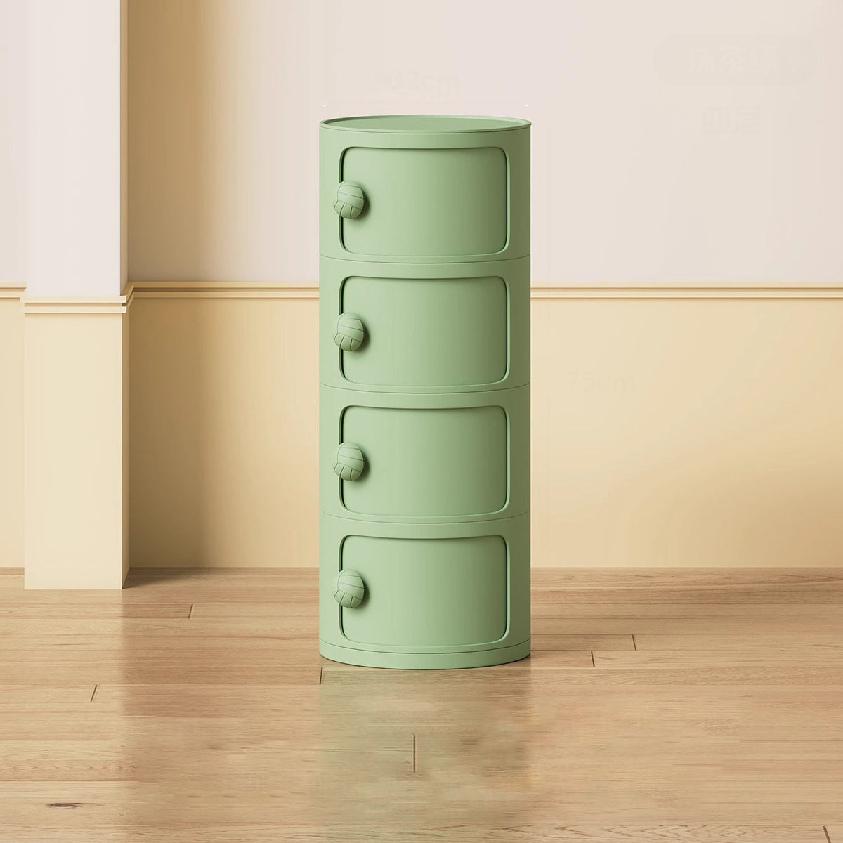 Comò Moderno Minimalista Dopamina Staccabile Rotondo in Plastica 1/2/3/4-Cassetti per Camera da Letto