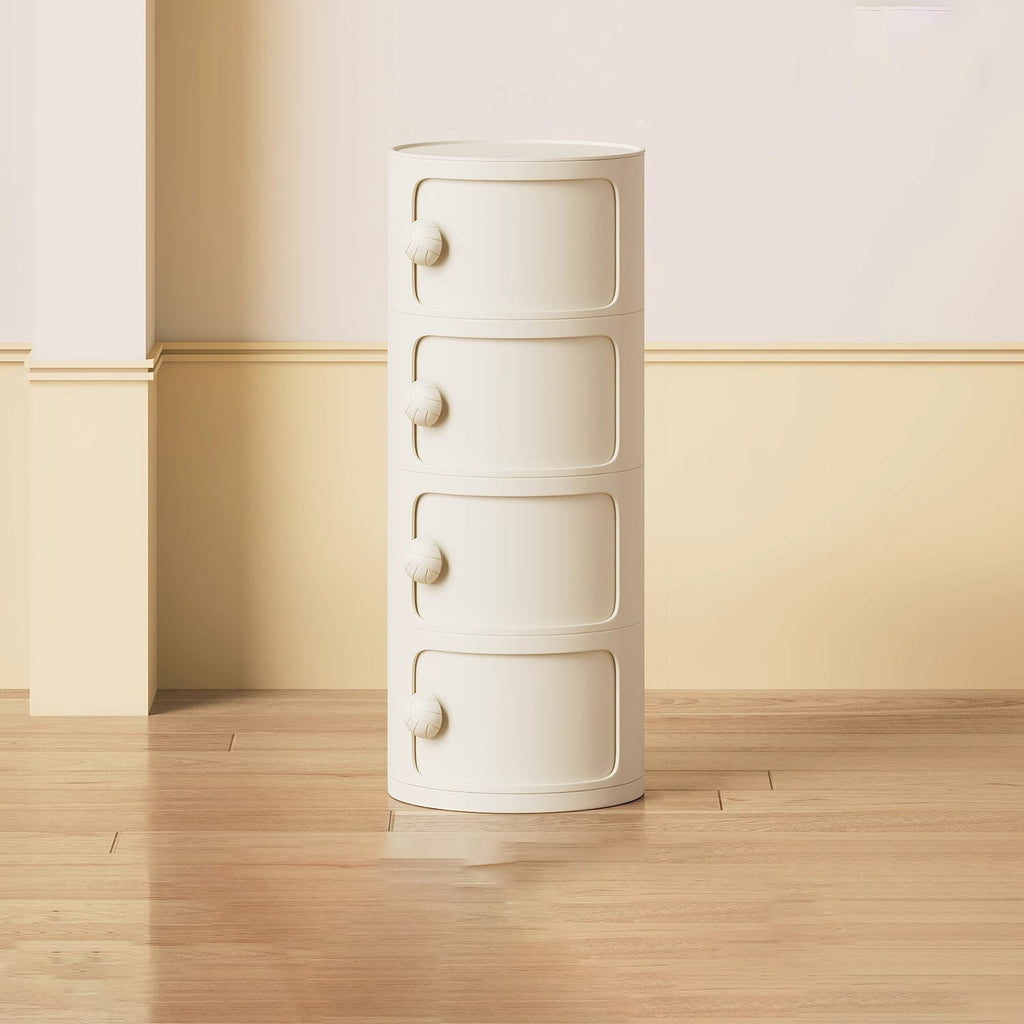 Comò Moderno Minimalista Dopamina Staccabile Rotondo in Plastica 1/2/3/4-Cassetti per Camera da Letto