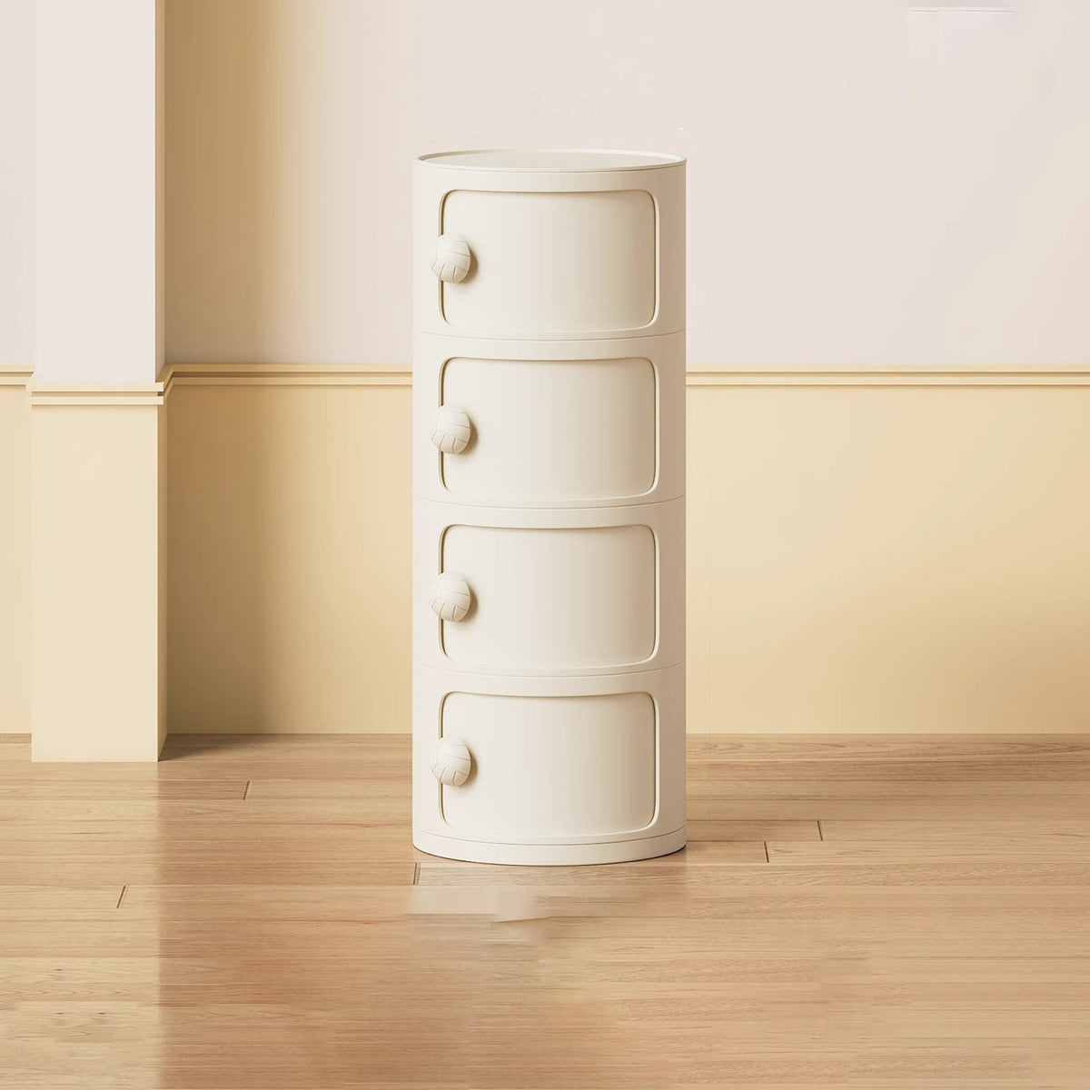Comò Moderno Minimalista Dopamina Staccabile Rotondo in Plastica 1/2/3/4-Cassetti per Camera da Letto