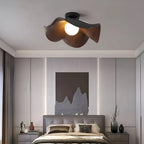 PetalBeam Light – Lampada da soffitto in legno a foglia di loto nordica