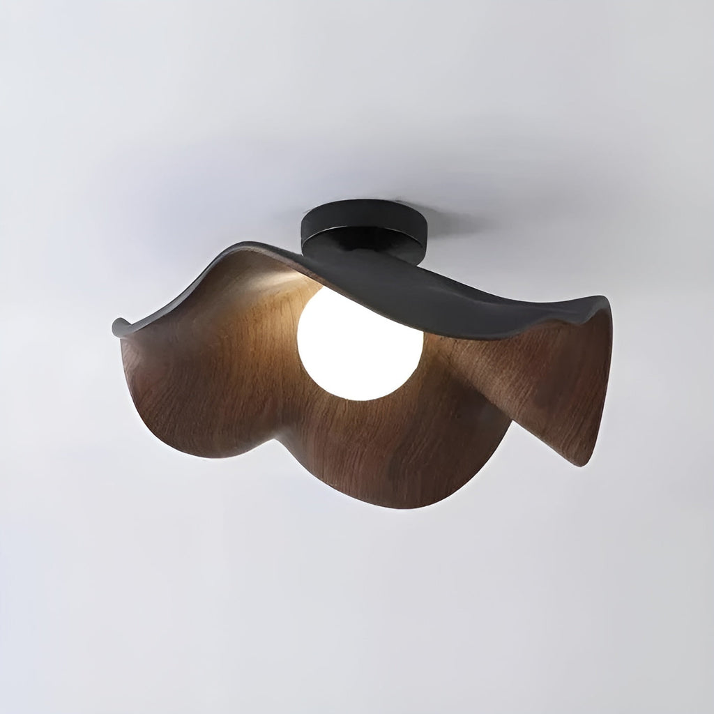 PetalBeam Light – Lampada da soffitto in legno a foglia di loto nordica
