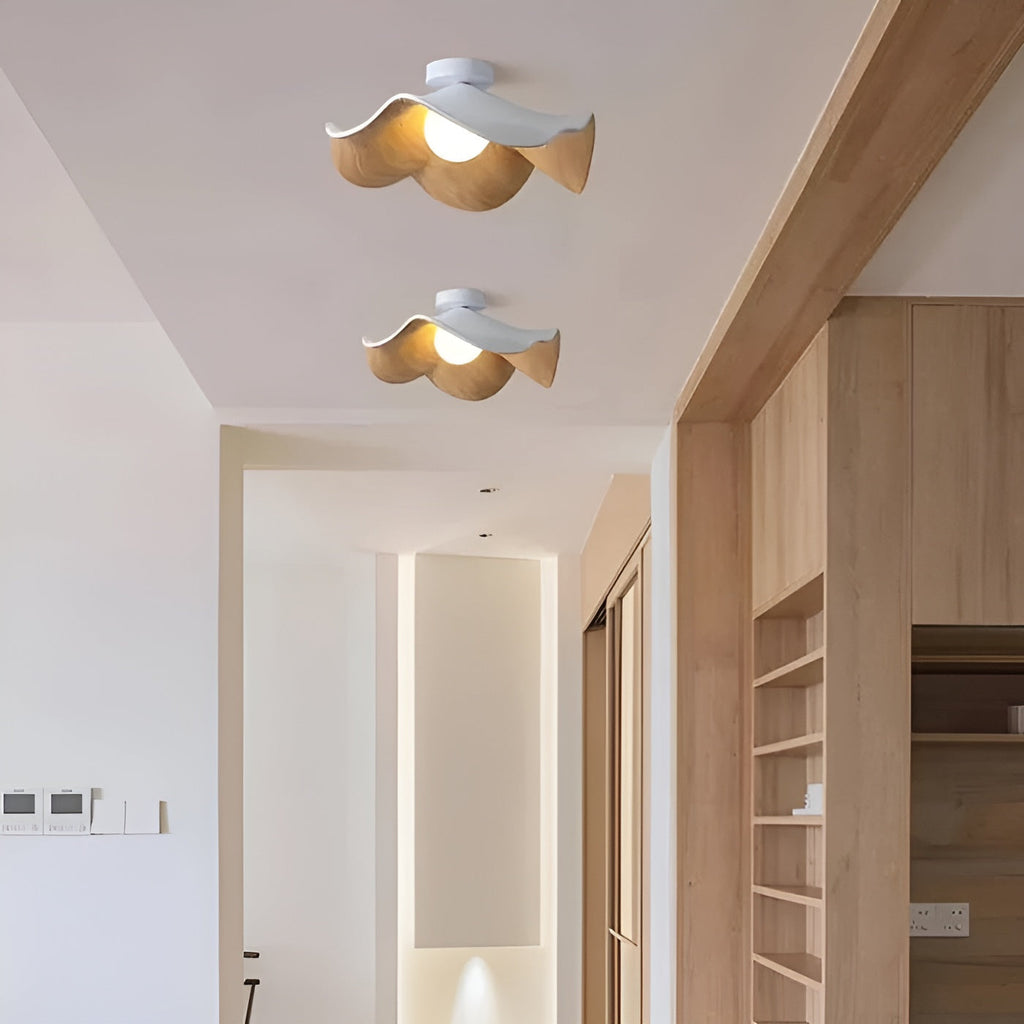 PetalBeam Light – Lampada da soffitto in legno a foglia di loto nordica