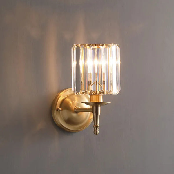 Lampada da parete vintage di lusso in cristallo