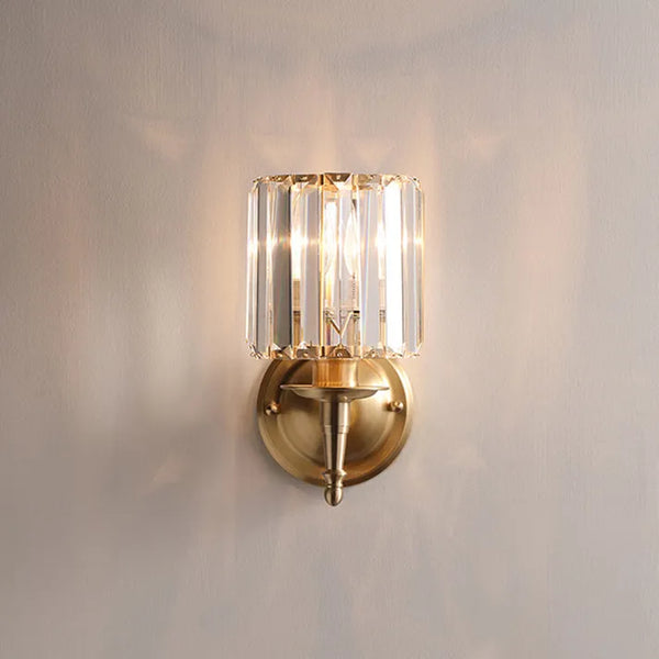 Lampada da parete vintage di lusso in cristallo