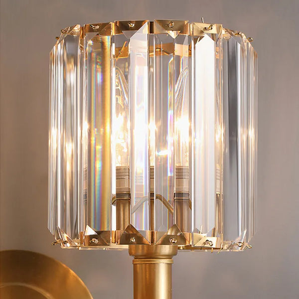 Lampada da parete vintage di lusso in cristallo
