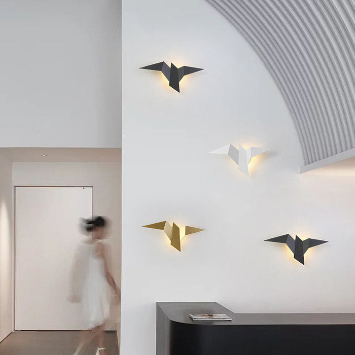 Lampada da Parete a Forma di Uccello Creativo in Ferro