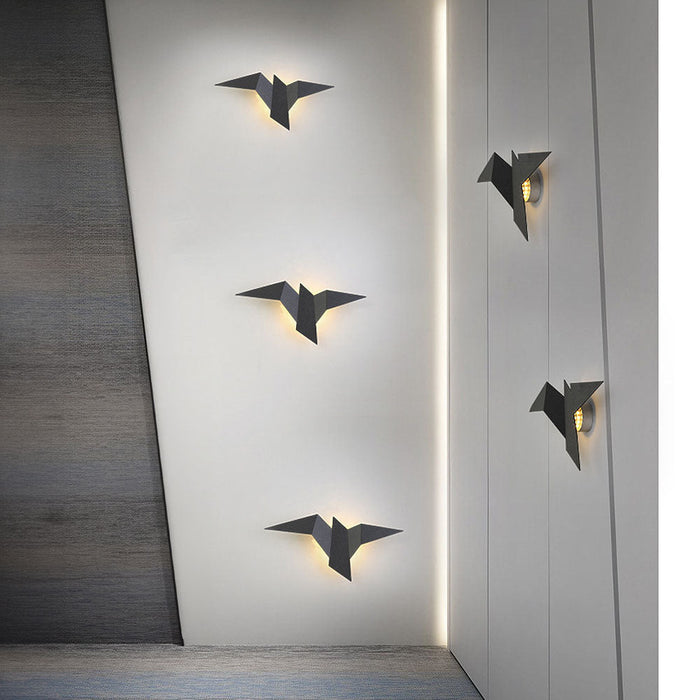 Lampada da Parete a Forma di Uccello Creativo in Ferro