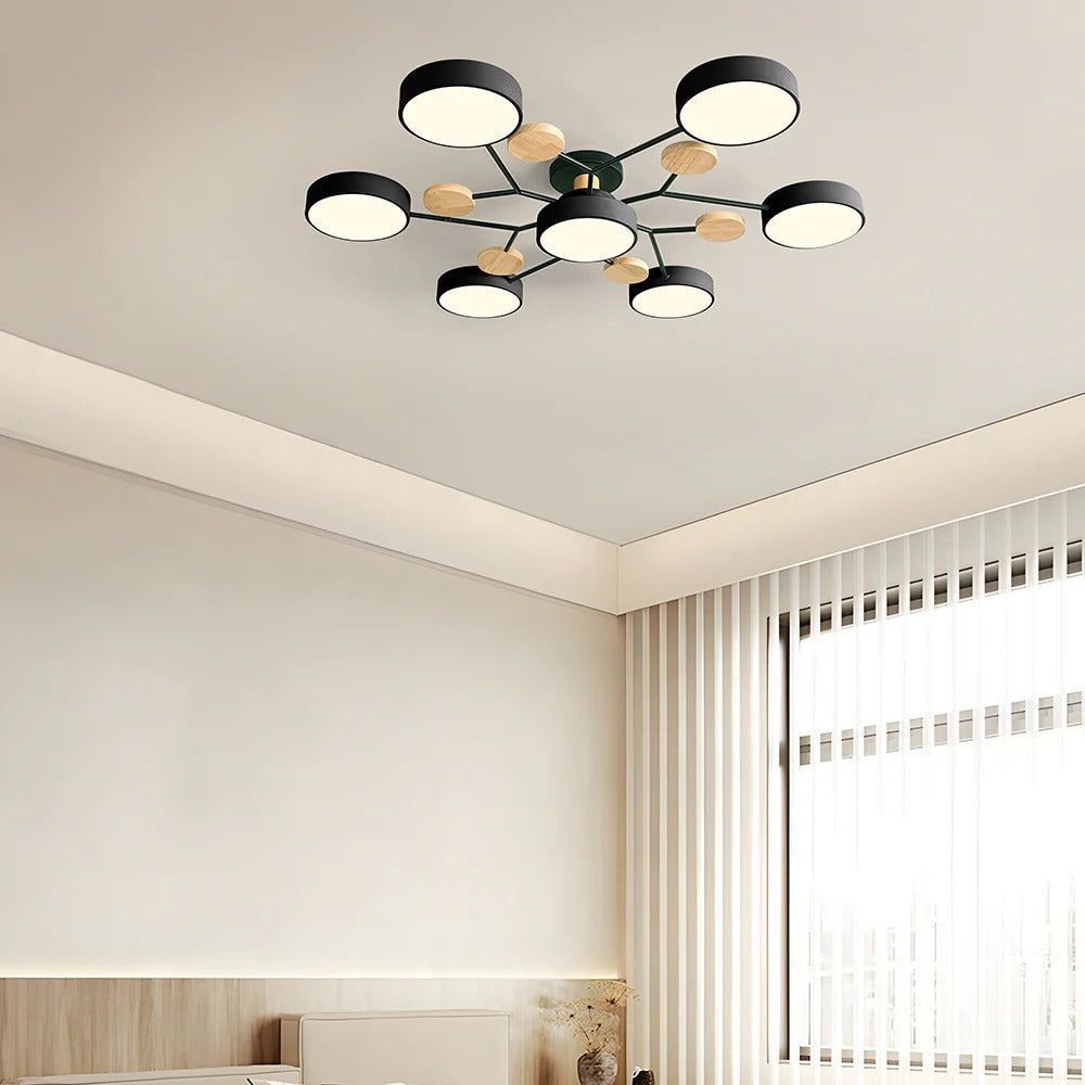 Charlie | Lampadario a soffitto LED semincasso in ferro contemporaneo