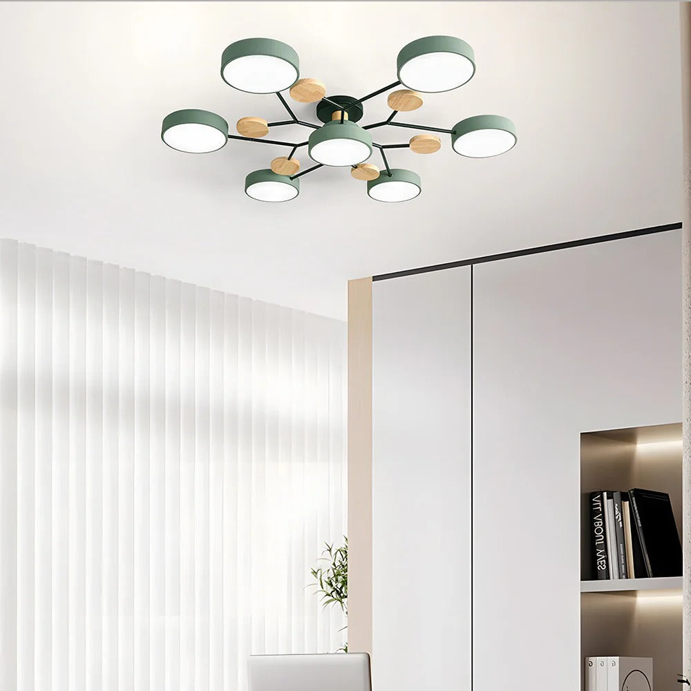 Charlie | Lampadario a soffitto LED semincasso in ferro contemporaneo