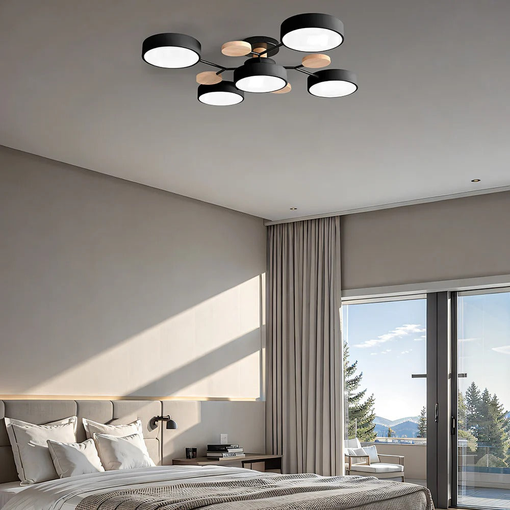 Charlie | Lampadario a soffitto LED semincasso in ferro contemporaneo