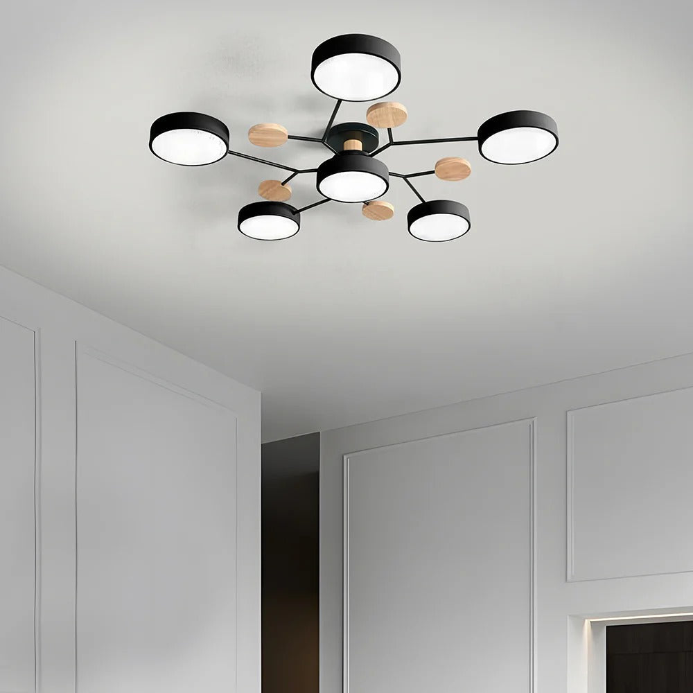 Charlie | Lampadario a soffitto LED semincasso in ferro contemporaneo