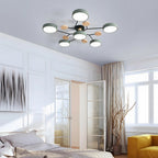Charlie | Lampadario a soffitto LED semincasso in ferro contemporaneo