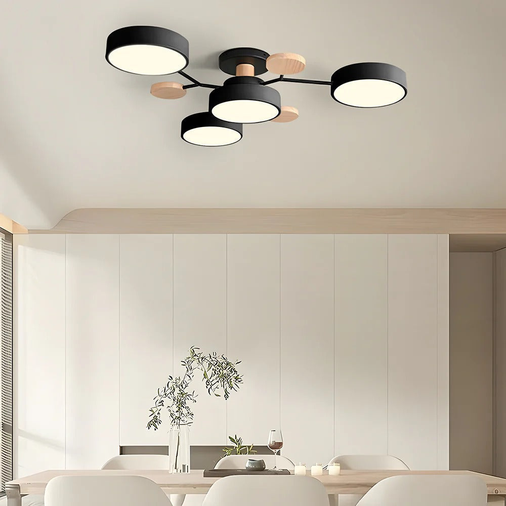 Charlie | Lampadario a soffitto LED semincasso in ferro contemporaneo