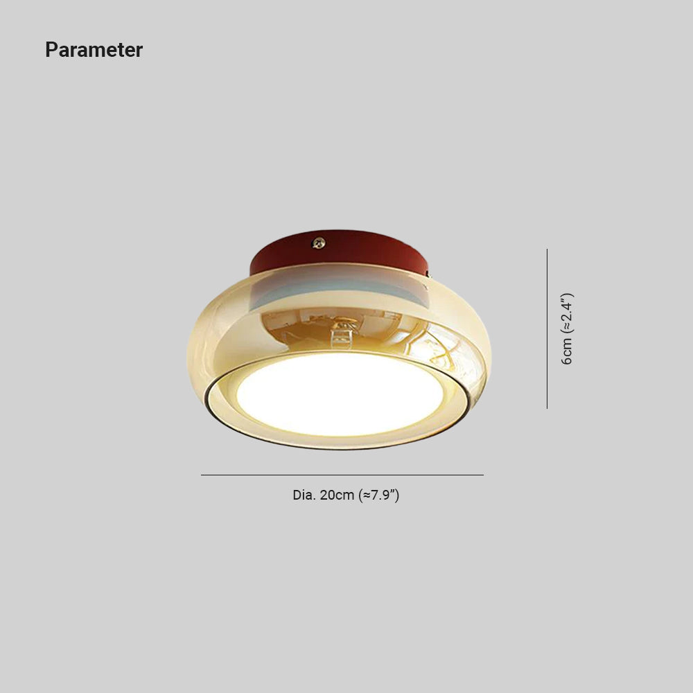 Lampada da soffitto a incasso in vetro retro di giugno
