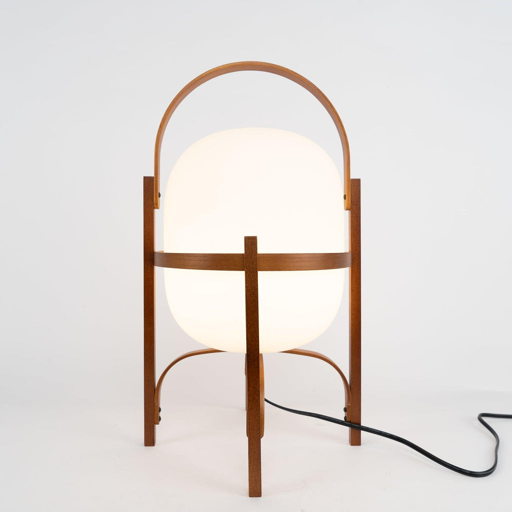 Lampada da Tavolo in Vetro a Forma di Lanterna Portatile