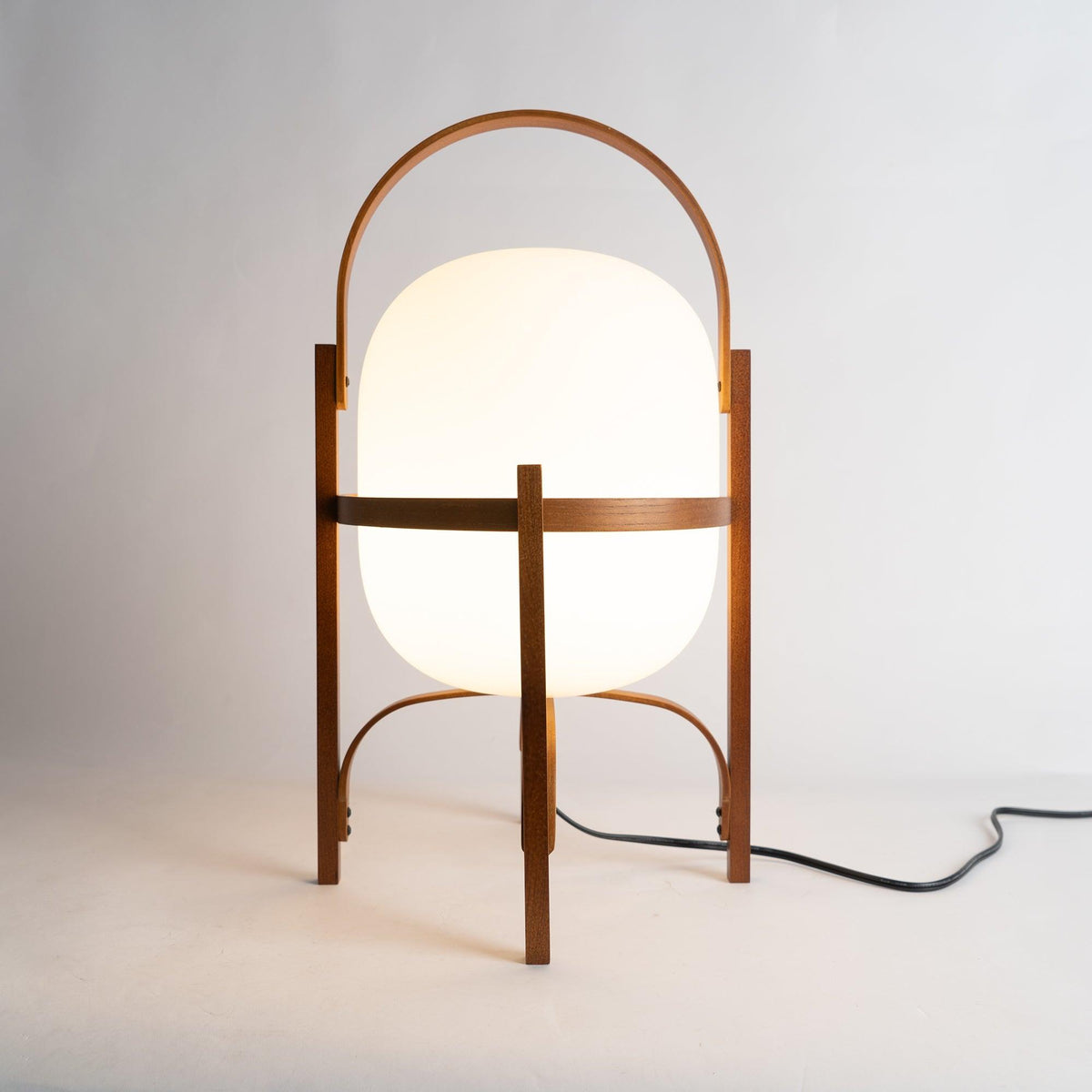 Lampada da Tavolo in Vetro a Forma di Lanterna Portatile