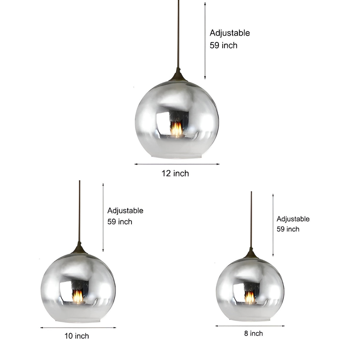 Lampada a sospensione in vetro industriale con LED – Moderna e decorativa | Ideale per cucine, sale da pranzo e bar