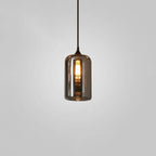 Sospensione LED in Vetro Grigio Fumo Moderno a 1 Luce