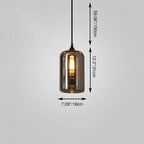 Sospensione LED in Vetro Grigio Fumo Moderno a 1 Luce