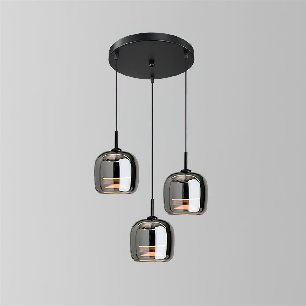 Lampada a Sospensione Minimalista di Giugno in Vetro Grigio Fumo