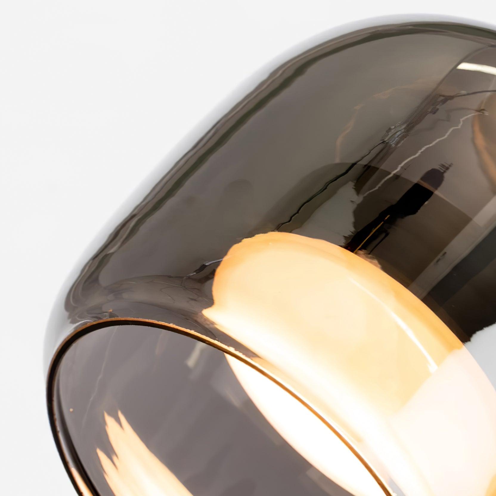 Lampada a Sospensione Minimalista di Giugno in Vetro Grigio Fumo